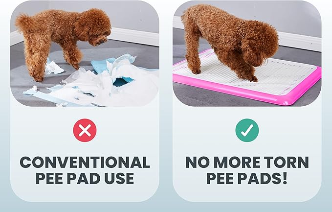 Pet Awesome Dog Potty Tray/Puppy Pee Pad Holder 25”x20” Indoor Wee Training for Small and Medium Dogs