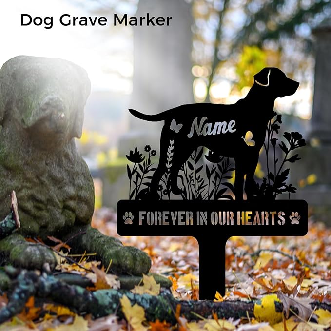 Custom Labrador Retriever Lab Dog Memorial Stake, Personalized Dog Grave Marker, Metal Pet Tombstone, Outdoor Sympathy Sign for Garden Yard Decor, Pet Loss Gift
