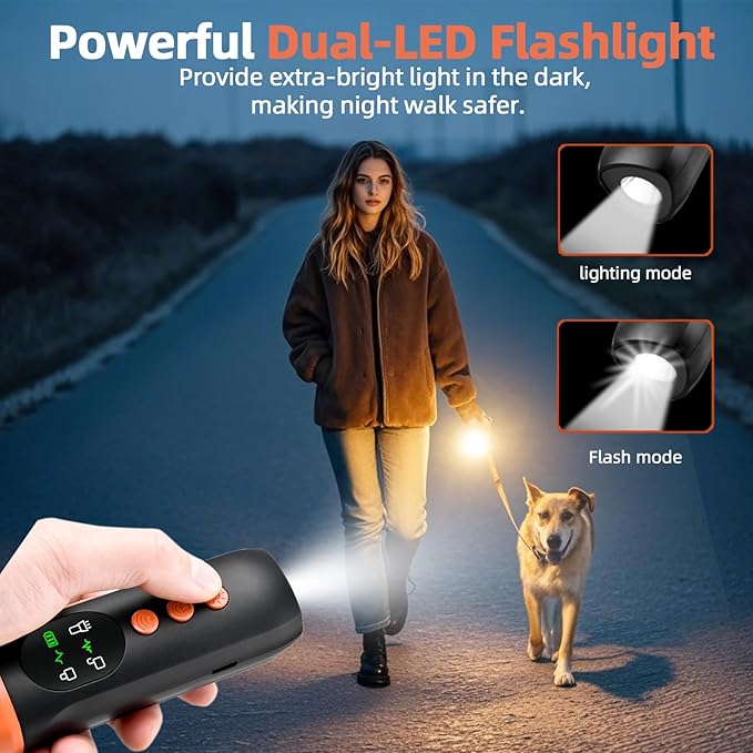 Ultrasonic Dog Bark Deterrent Device: Rechargeable Anti Barking Device for Dogs with 3 Modes - Up to 35FT Range Safe Humane Training Tool - Small Medium Large Dogs Indoor Outdoor Use