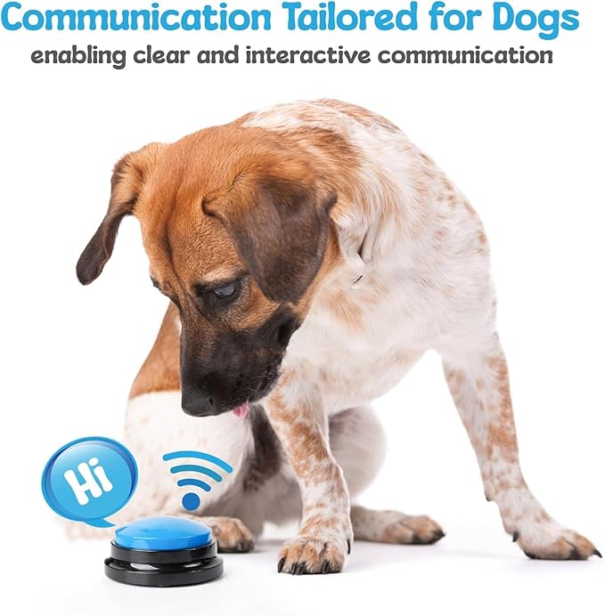 A-URA Dog Buttons for Communication with Non-Slip Mat, HD Sound 30s Recordable Dog Talking Button Set with Training Guide eBook and 24 Stickers, Pet Talking Buttons for Dog Speaking (6pc)