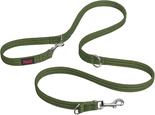 Halti Training Leash - Multifunctional Double-Ended Dog Leash, Ideal for Anti-Pulling Dog Training. Lightweight & Durable. Suitable for Medium to Large Dogs & Puppies (Size Large, Forest Green, 2m)