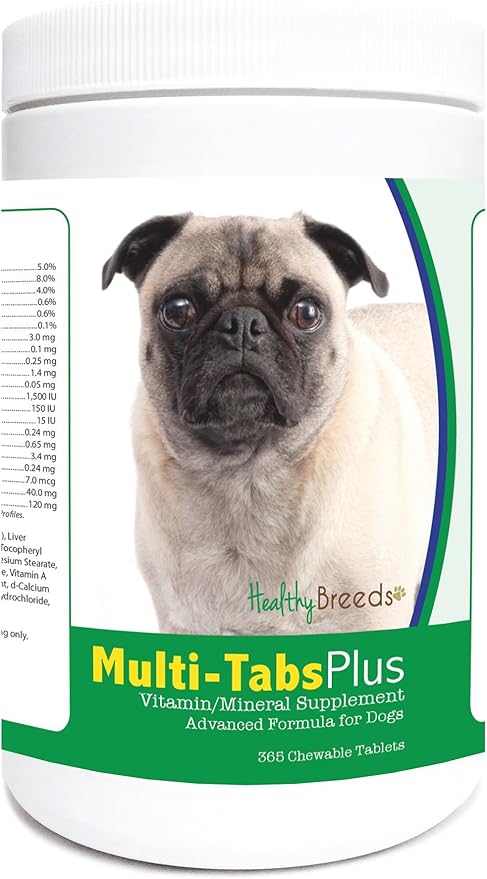 Healthy Breeds Pug Multi-Tabs Plus Chewable Tablets 365 Count