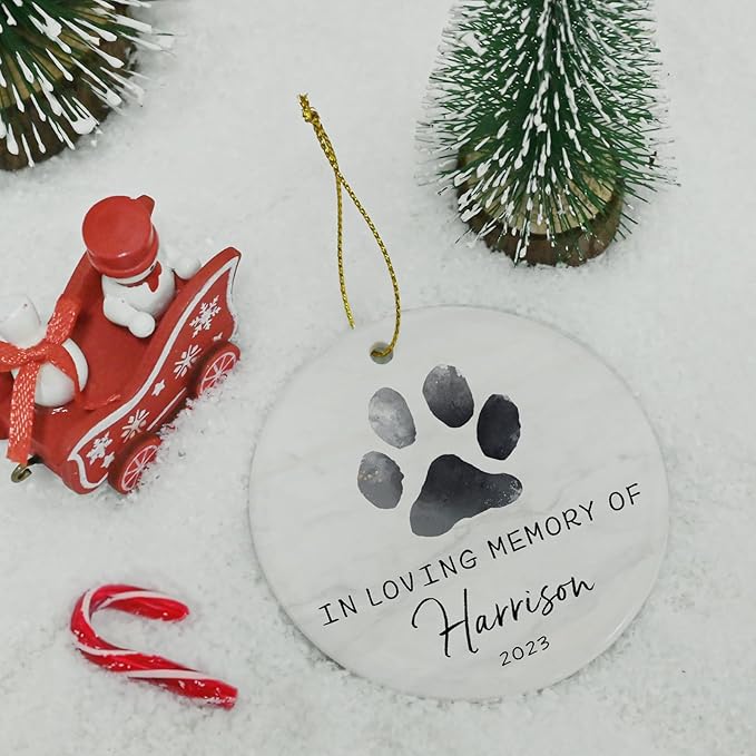 Personalized Pet Memorial Ornament for Christmas - Remembrance and Sympathy Gift for Dog Lovers - In Memory of Pet