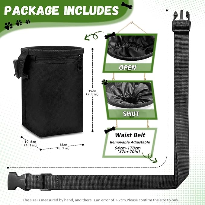 Hands Pet Treat Pouch Drawstring Closure Pouch Best Hiking Toys Pack Pocket Sized Training Treat Bag Bait Bag Training Bag for Treats, Kibbles, Toys & Accessories