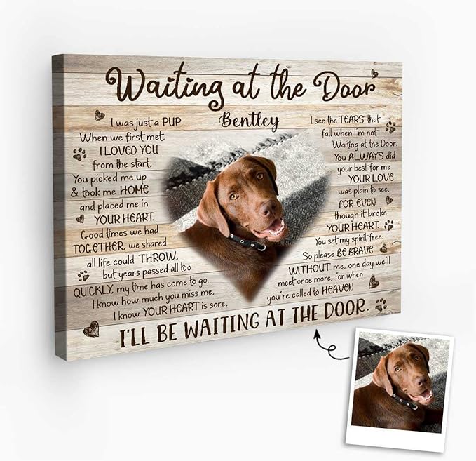 Benicee Shop Pet Paw Print Photo Collage Canvas, Personalized Dog Memorial Gifts, Pet Loss Gifts 8x10 inches canvas