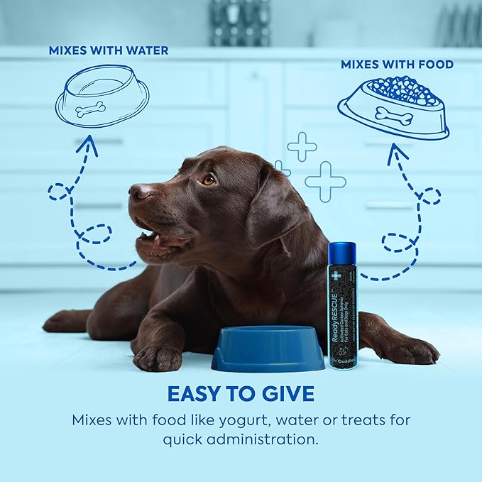 Dr. Cuddles ReadyRESCUE Activated Charcoal Powder for Dogs and Cats - Veterinary-Grade Pet First Aid Kit Essential - Fast Acting Emergency Poison Binder - Safe and Travel Ready - 30 g Pack of 3