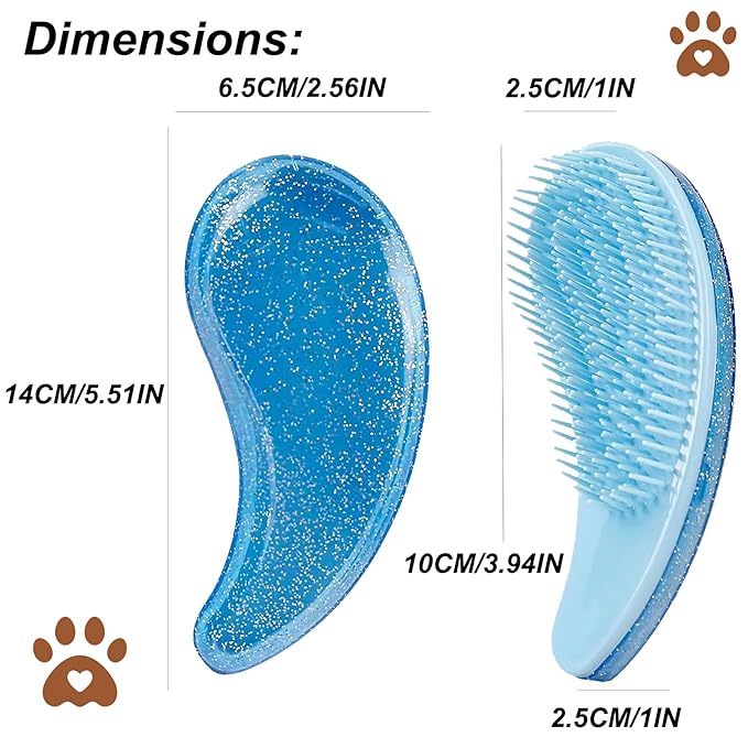 Puppy Brush, Soft Dog Brush for Grooming, Puppy Hair Remover Brush Comb, Grooming Tool for Poodles,Teddy, Yorkies, Maltese, Shih Tzu, Chihuahua, Starsky Blue