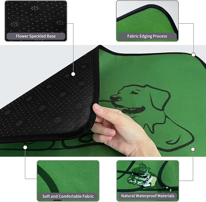 Washable Pee Pads for Dogs Reusable, 2 Pack 36"x36" Training Puppypads Absorbency Non-Slip & Leak-Proof for Pet Whelping Box Playpen Crate Sofa Bed Floors (Green)