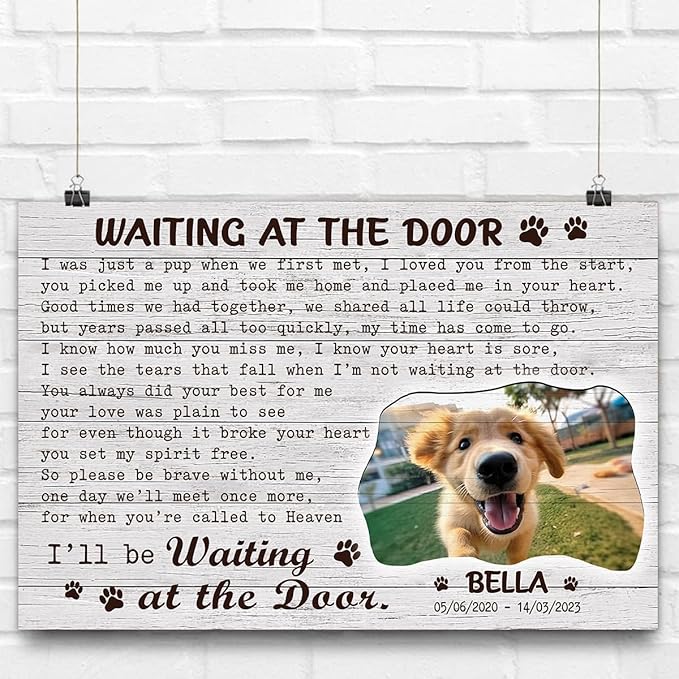 P80713 Funny Dog Memorial Poster Gifts with Personalized Sayings for Dog Lovers - Wall Art Decor, Custom Landscapes