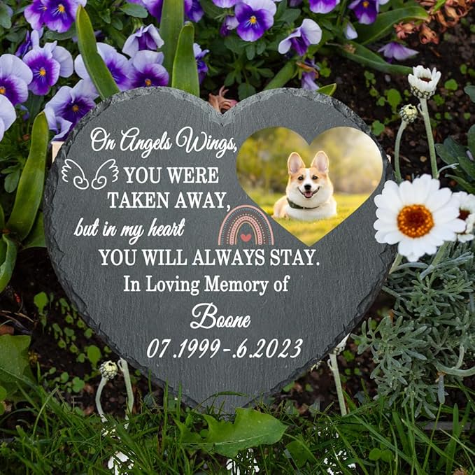Rainbow Bridge Garden Stone Dog Memorial, Always and Forever in Our Hearts Personalized Memorial Garden Stone,Memorial Garden, Sympathy Gifts, Remembrance, Bereavement Gifts