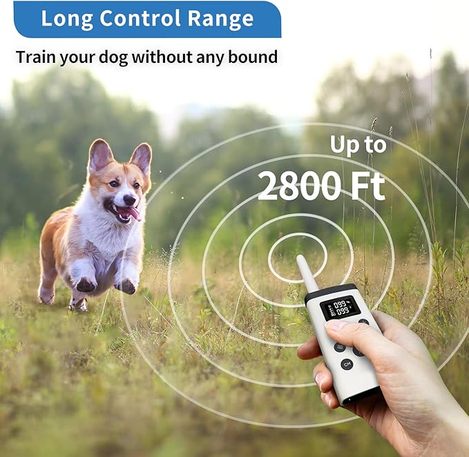 PetJoy Shock Collar for Large Dog, Bark Collar with Remote, Bark and Training Collar 2 in 1, Bark Collar with Shock (Level 1-100), Vibration (Level 1-100) and Beep