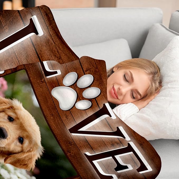 Personalized Pet Memorial Blanket, Custom Dog Memorial Blanket with Photo, Pets Sympathy Gifts for Loss of Dogs, Dog Bereavement Gift, Pets Remembrance Blankets for Pet Lovers