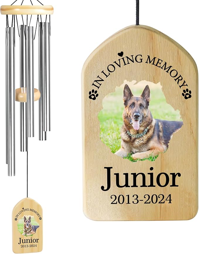 Pet Memorial Gifts for Dogs - Pet Memorial Wind Chime - Dog Memorial Gifts for Loss of Dog - Loss of Dog Sympathy Gift, Dog Remembrance Gift, in Memory of Dog Cat