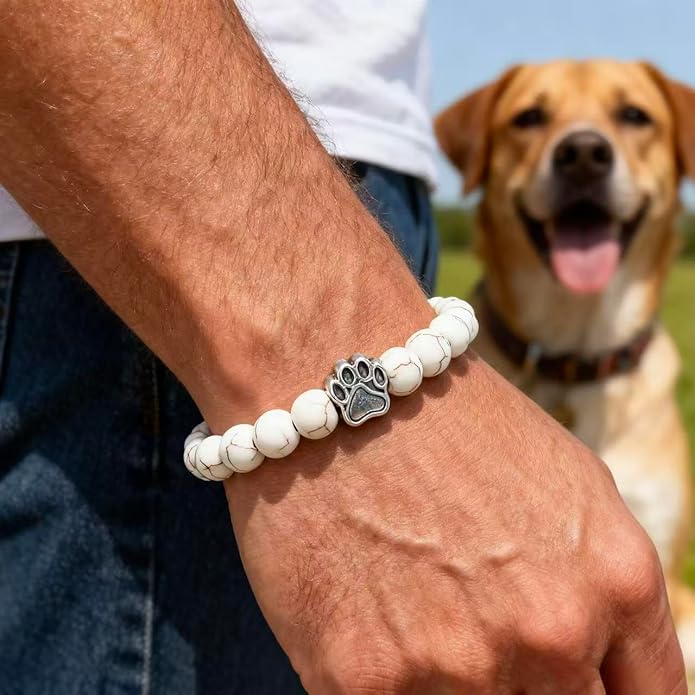 LINGYUAN Pet Memorial Gifts for Dogs Cats, Pet Memorial Bracelet, Remembrance Pet Loss Sympathy Gift for Cat Dog Lovers, Bereavement Gifts for Loss of Pet