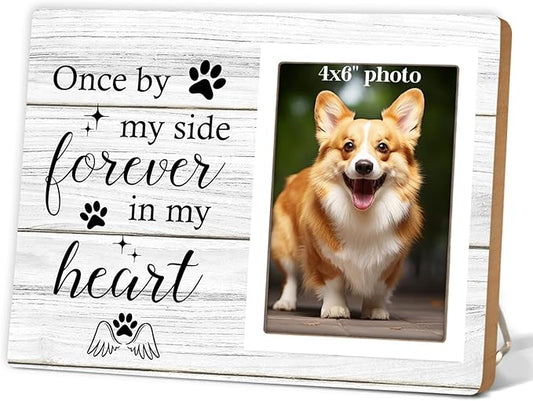 Memorial Picture Frame, Dog and Cat Memorial Photo Frame, Pet Memorial Gifts Photo Frame for Loss of Pet Sympathy Keepsake Gifts, Forever In My Heart