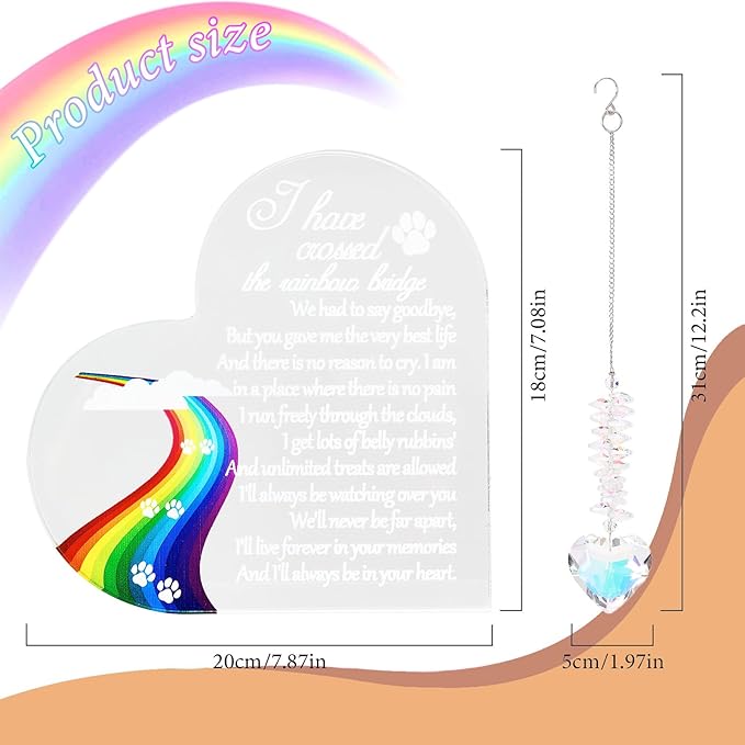 Dog Memorial Gifts for Loss of Dog, Pet Passing Away Bereavement Remembrance Gifts, Loss of Dog Sympathy Gift Baskets, Rainbow Bridge Memorial Decor, Loss of Pet Gift Box for Friends Family