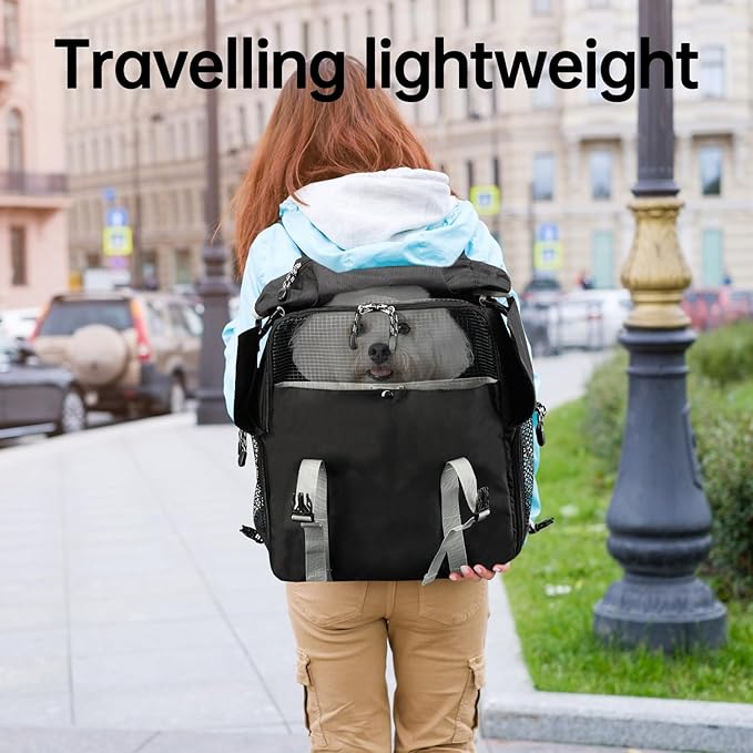 Cat Dog Backpack Carrier for Hiking Travel Portable Pet Daypack for Dog Cat Below 7kg/15.5lbs -Peach Red