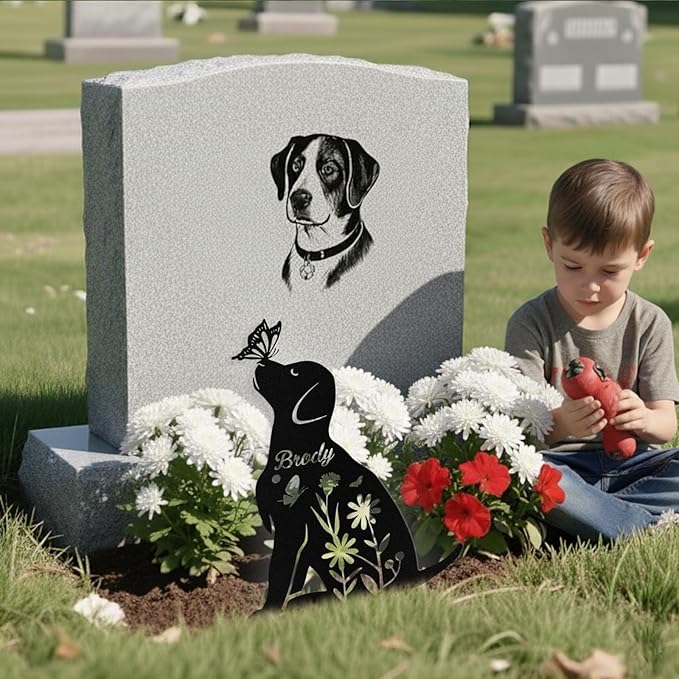 Custom Dog Grave Markers Outdoor, Personalized Pet Grave Marker Stake Dog Memorial, Outdoor Weatherproof Pet Cemetery Sign, Personalized Dog Memorial Gifts for Loss of Dog