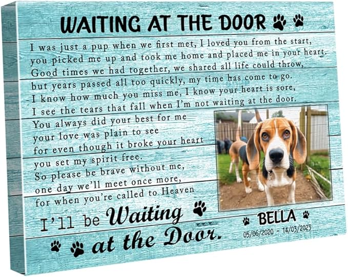 C80714 Funny Dog Memorial Canvas Gifts - Personalized Wall Art Decor With Sayings for Dog Lover Mom Dad - Custom Landscapes Canvas Name
