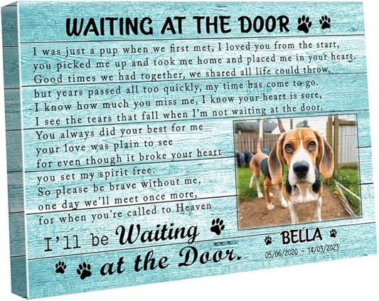 C80714 Funny Dog Memorial Canvas Gifts - Personalized Wall Art Decor With Sayings for Dog Lover Mom Dad - Custom Landscapes Canvas Name