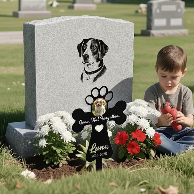 Custom Dog Grave Markers Outdoor, Personalized Pet Grave Marker Dog Memorial, Outdoor Weatherproof Pet Cemetery Sign, Personalized Dog Memorial Gifts for Loss of Dog