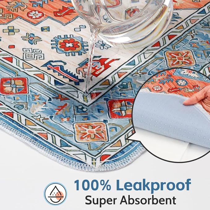 Washable Pee Pads for Dogs 2 Pack Reusable Puppy Training Pads 24"x18" Super Absorbent Waterproof Dog Training Pads, Non-Slip Potty Pads Whelping Pads Litter Mat Pet Supplies - Orange/Mix