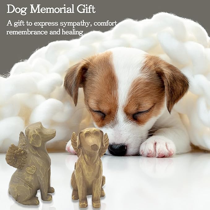 Angel Memorial Figurine - Pet Loss Gift, Dog Remembrance, Sympathy Gift for Dog Lovers