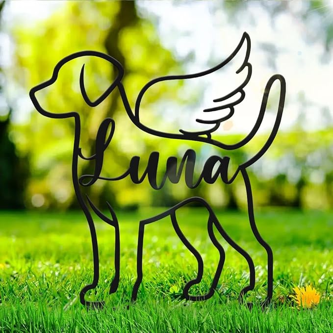 Custom Metal Pet Grave Markers Dog Memorial Plaque, Waterproof Dog Grave Markers Outdoor, Memorial Garden Decor for Loss of Beloved Pet, Personalized Sympathy Gift for Dogs