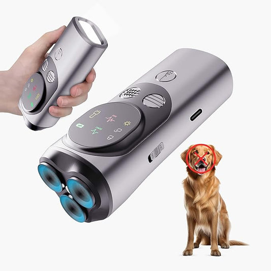 Rechargeable Dog Bark Deterrent Device – Ultrasonic Anti Barking Device for Dogs, 50ft Long Range, No Bark Control, Safe & Humane Replacement for Shock Collars,
