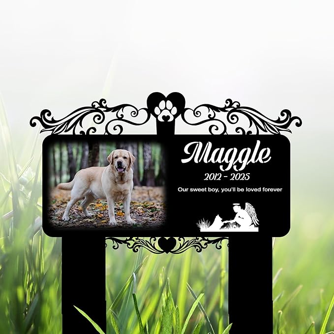 Custom Dog Grave Markers Outdoor | Personalized Pet Grave Markers Dog Memorial Headstone | Personalized Pet Graveyard for Pets Lovers | Best Memorial Gifts for Your Furry Friends Passed Away