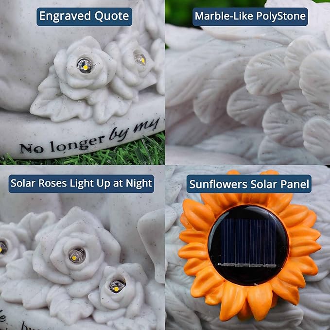 DecorSmart Dog Memorial Gifts for Loss of Dog, Pet Dog Memorial Stone Gifts for Dogs, Headstone Grave Markers, Funerary Tombstones Outdoor Solar Garden Statue