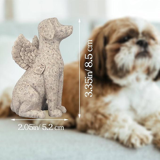 Angel Dog Figurine - Sympathy Gift for Dog Loss, Outdoor Memorial Statue Decor