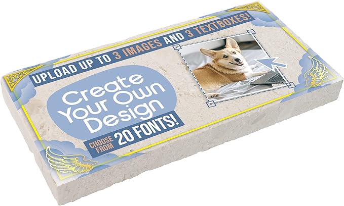Personalized Pet Memorial Stones, 6x12 Create Your Own Pet Grave Markers as Keepsake or Pet Remembrance, Pet Loss Gifts for Bereaved Pet Owners, DIY Personalized Pet Memorial Limestone (Design 2)