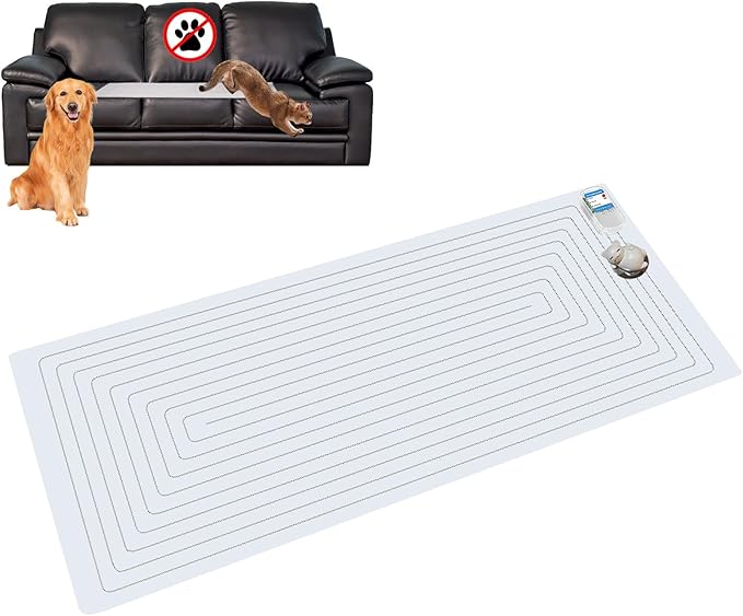 Pet Training Mat 48"x20" with Built-in Tester - Electric Shock Pad for Dogs & Cats, 3 Adjustable Modes to Keep Pets Off Couch, Bed & Kitchen Surfaces