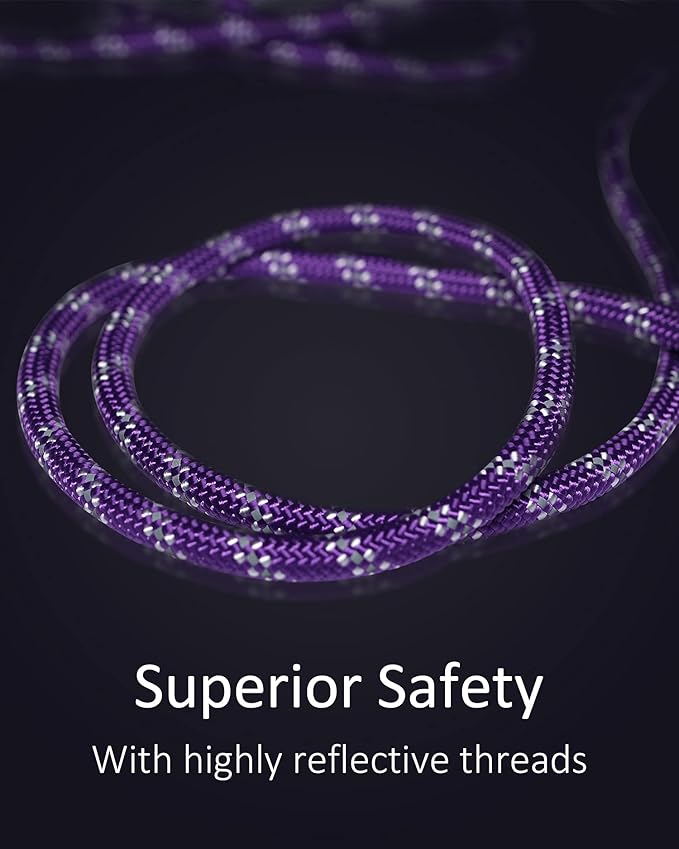 Heavy Duty Dog Leash, 16FT/30FT/50FT/100FT, Reflective Rope, Ideal for Large, Medium, Small Dogs; Walking, Playing, Camping, Yard