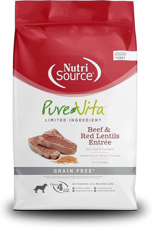 Nutri Source Pure Vita Grain Free Beef & Red Lentils, 25-Pound