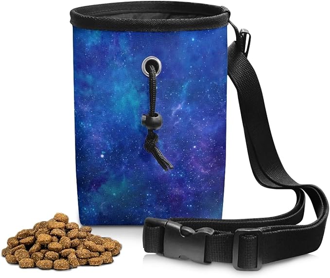 Galaxy Pet Treat Pouch Multiwear Puppy Training Pouch Treat Pouches for Pet Training, Dog Trainer Essentials Supplies Reward Pouch with Waist Belt Shoulder Strap