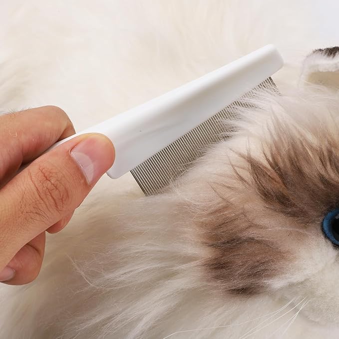 2-in-1 Multifunctional Pet Hair Comb, Stainless Steel & ABS, 2 Packs, for Grooming & Dehairing, Cat & Dog Comb