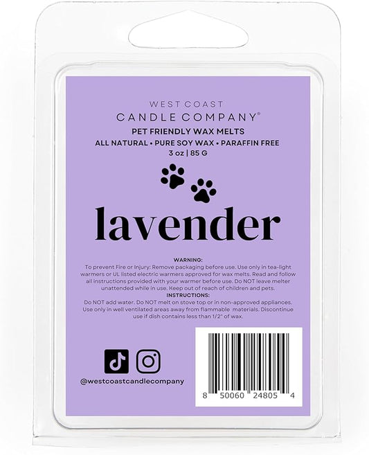 Pet Safe Wax Melts for Dogs | Non Toxic Soy Wax Melts | Natural, Paraffin-Free, Clean Burning | Odor Eliminating Wax Cubes | Lavender