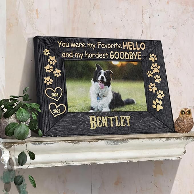 Dem Canvas Personalized Photo Canvas, Dog Loss Gifts, You Were My Favorite Hello, Pet Memorial Gifts, Dog Death Sympathy Gifts, Dog Passing Away Loss Canvas Dog Grieving Gifts (12x08)