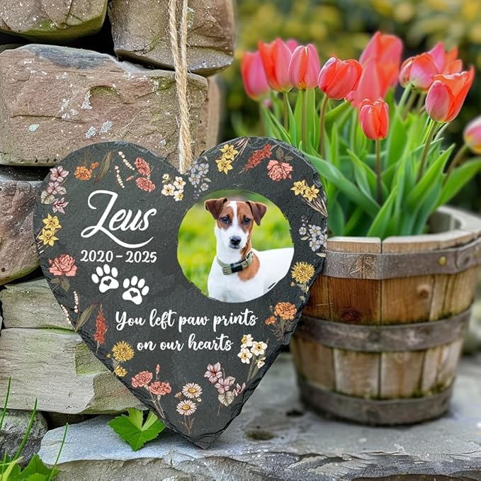 Personalized Dog Memorial Gifts for Loss of Dogs Sympathy Gift, Dog Memorial Stone, Pet Loss Gifts, Pet Memorial Stones for Dogs Cemetery Decorations for Grave, Cat Sympathy Gift, Stone 2