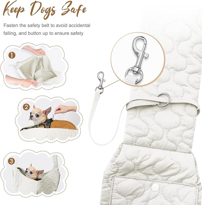 Dog Sling for Small Dogs, Front Dog Sling Carrier, Padded Lightweight Pet Soft Carrier with Adjustable Shoulder Strap, Travel Safety Harness Machine Washable for Small Cats Puppy Outdoor