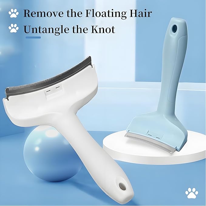 2 Pack Pet Grooming Set, Short Teeth Stainless Steel Deshedding Brush for Short-Haired Dogs and Soft Silicone Circular Bath Brush, Efficient Fur Removal and Gentle Cleaning (Pink, Small)