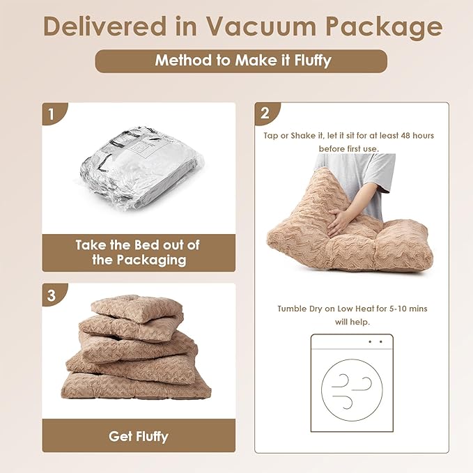 EHEYCIGA Washable XL Dog Bed for Crate 41x27 Inch, Reversible Kennel Pad for Extra Large Dogs Weight Up to 75 lbs, Plush and Comfy Pet Sleeping Mat, Camel
