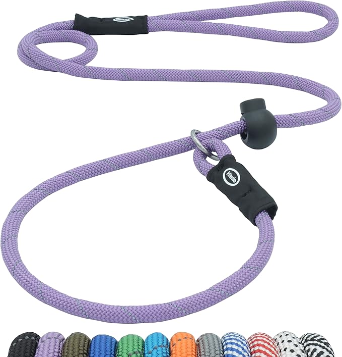 Slip Lead Dog Leash Reflective with Stopper Loop Rope Training No Pull for Medium Large Dogs 6ft Lavender