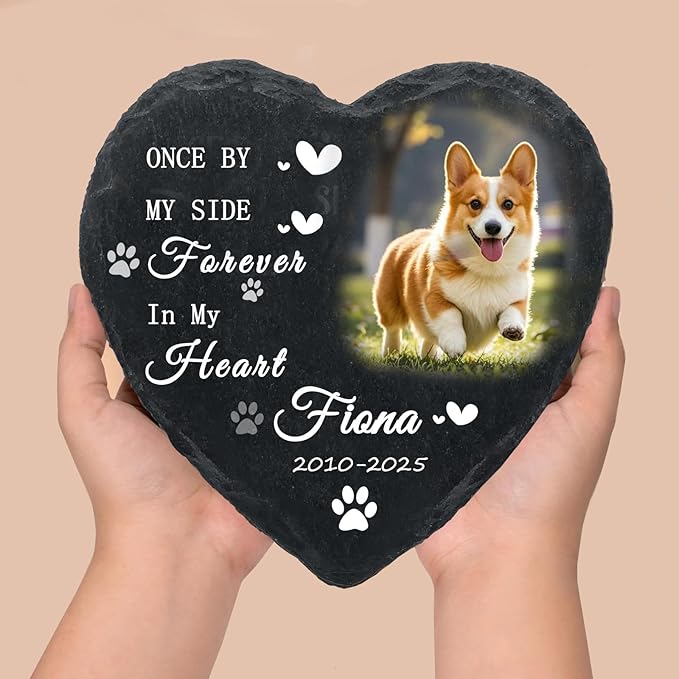 Personalized Dog Memorial Gifts for Loss of Dog, Custom Photo Pet Momorial Stone for Dogs, Cat Memorial Sympathy Gift, Dog Passing Away Gifts, Sympathy Gift for Pet Lovers (Style 1)