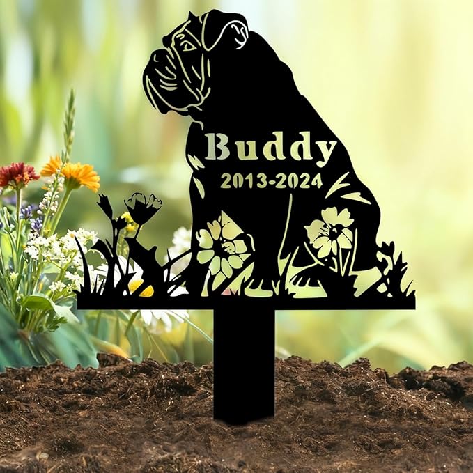 Custom Dog Grave Markers Outdoor, Personalized Pet Grave Marker Stake Dog Memorial, Outdoor Weatherproof Pet Cemetery Sign, Personalized Dog Memorial Gifts for Loss of Dog