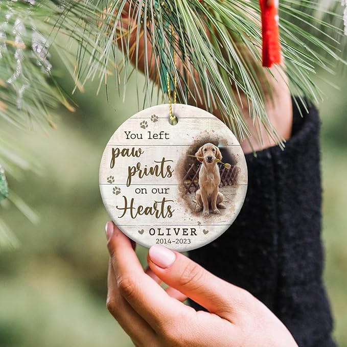 Dog Memorial Gifts, Personalized Pet Bereavement Ornament, Ceramic Christmas Decoration, Memorial Day Memorial Ornament, Dog Lover Gifts