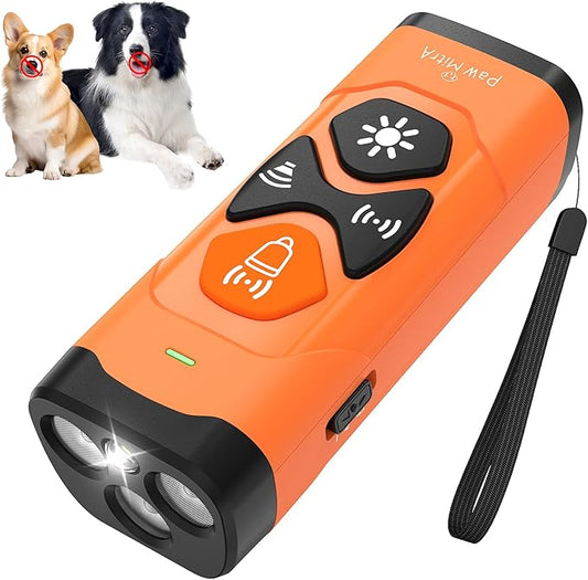 2025 Ultrasonic Dog Bark Control Device | Rechargeable Anti Barking Device, 35FT Long-Range No Shock Dog Trainer, Safe & Humane One-Button Bark Deterrent for Indoor & Outdoor Use