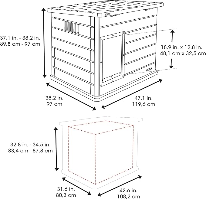 Lifetime Deluxe Dog House, Weather Protected with Adjustable Vents, Ideal Shelter for Medium to Large Dogs